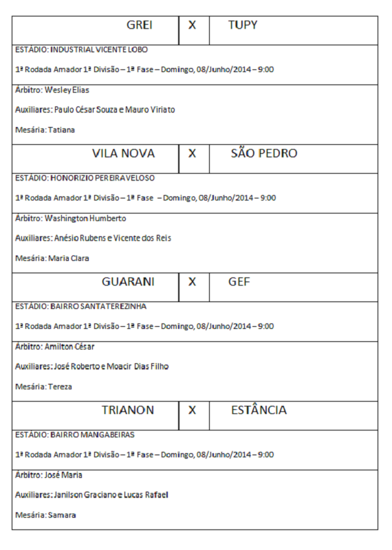 Arbitragem Amador 1ª Divisão - 1